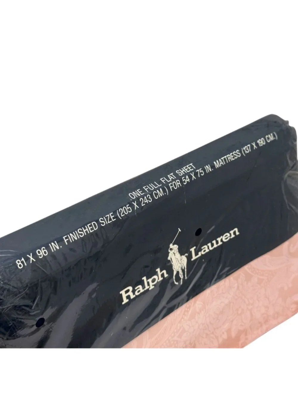 Polo Ralph Lauren Full Flat Sheet Avery Pink 100% Cotton Vintage 80s New NOS